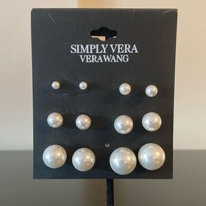 Simply Vera Vera Wang White Pearl Stud Earrings